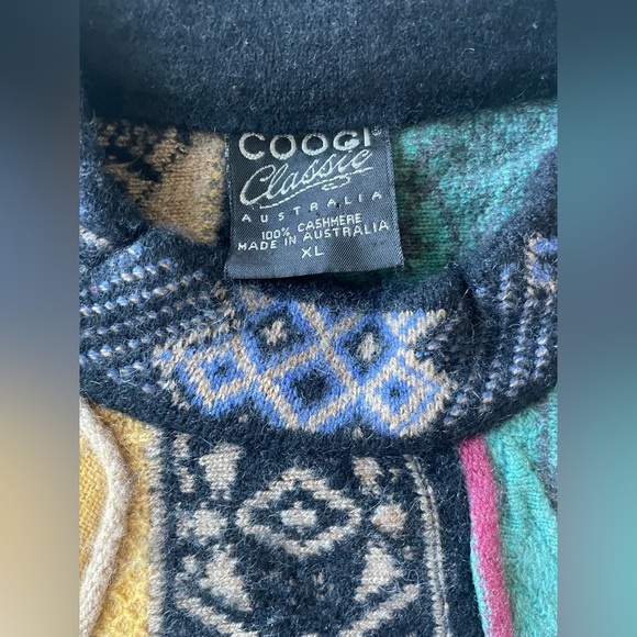 VINTAGE COOGI CASHMERE SWEATER - CLASSIC 100% CASHMERE MULTI COLOR - Picture 3 of 8